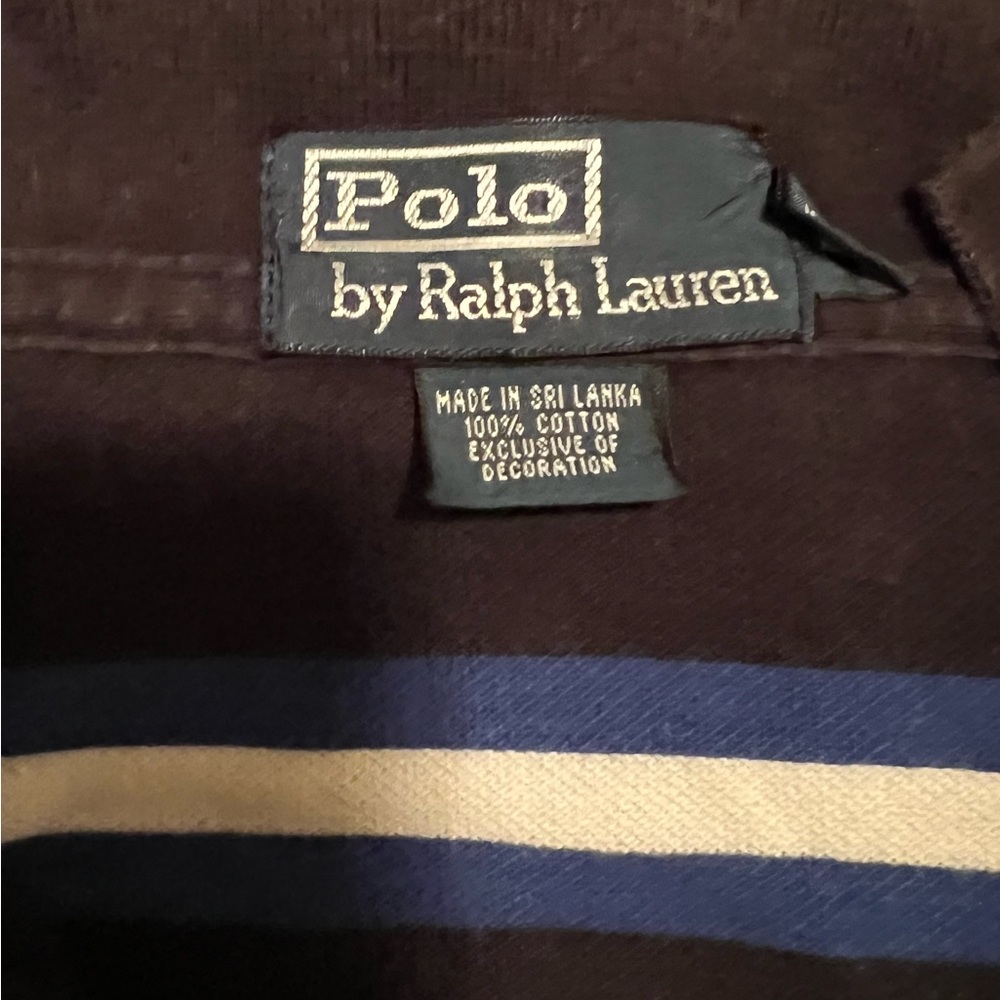 Polo navy with blue and white stripe, 100% cotton, size large - Picture 9 of 9
